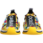 Dolce & Gabbana Yellow Sorrento Crystals Low Top Sneakers Shoes LA12020-36.5