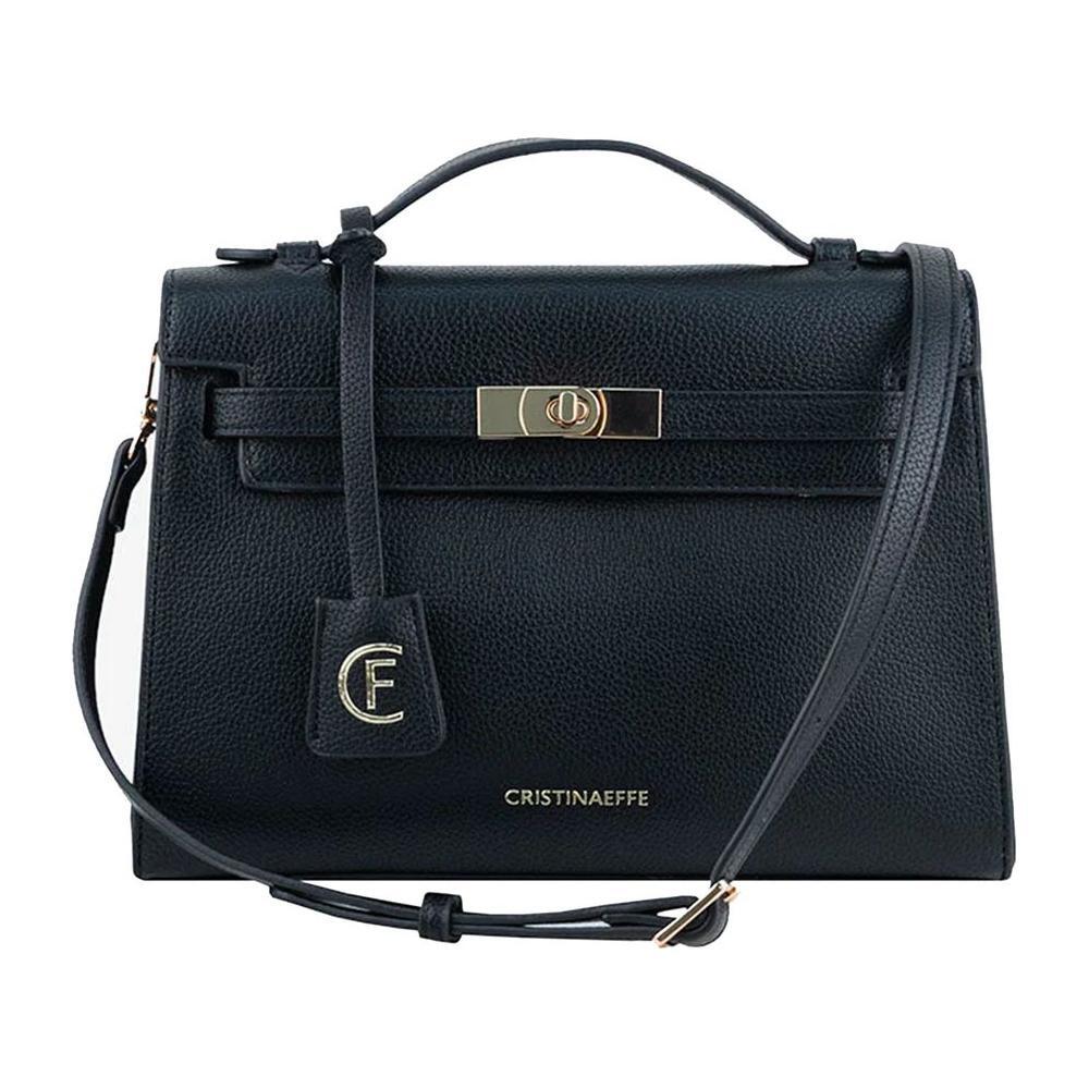 CRISTINAEFFE Black Artificial Leather Women Crossbody Bag CREF-14130