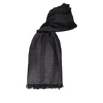 GF Ferre Dark Gray Wool Viscose Foulard Patterned Scarf MS7700