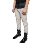 Dolce & Gabbana Black White Printed Skinny Men Denim Jeans PAN74845-48