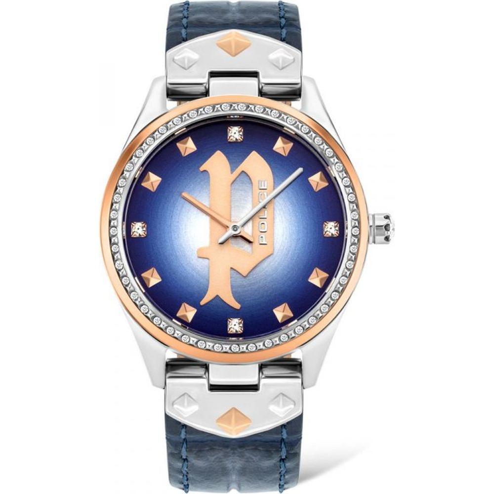 Police Blue Leather Watch 1728,67434610848,Blue,New with tags,Police,Watches,Watches for Women - Watches,Women POPL16029MSTR03AC