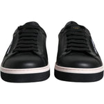 Dolce & Gabbana Black Leather Low Top Men Sneakers Shoes MV6288-39.5