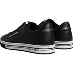Dolce & Gabbana Black Leather Low Top Men Sneakers Shoes MV6288-39.5