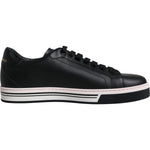 Dolce & Gabbana Black Leather Low Top Men Sneakers Shoes MV6288-39.5