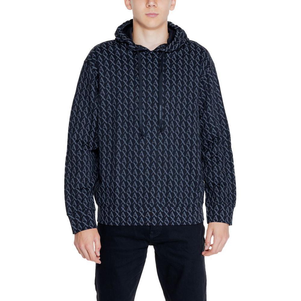 Armani Exchange Black Cotton Hoody AR-14714300009-IT52 | XL