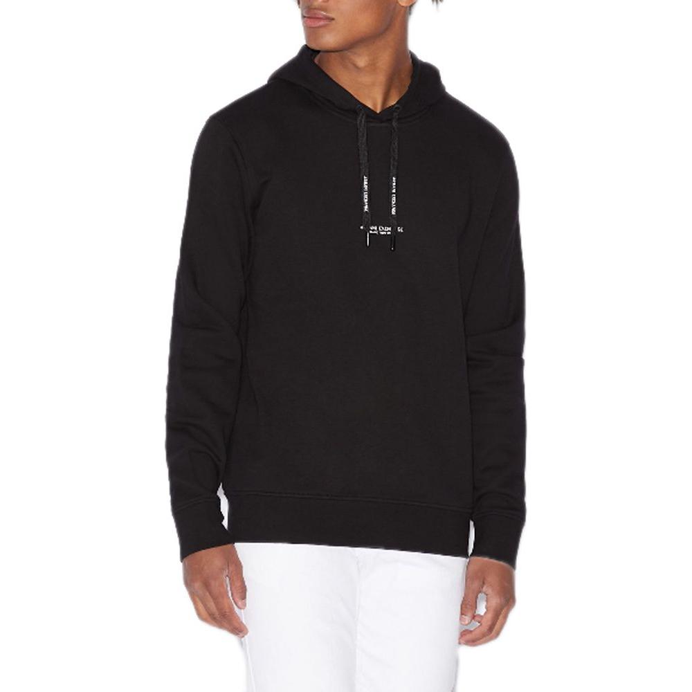 Armani Exchange Black Cotton Hoody AR-4516900009-IT44 | S