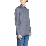 Armani Exchange Blue Cotton Shirt AR-14712000010-IT44 | S