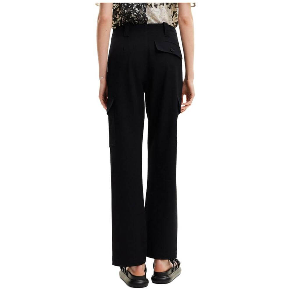 Desigual Black Polyester Cropped Pant DE-13309500009-XL