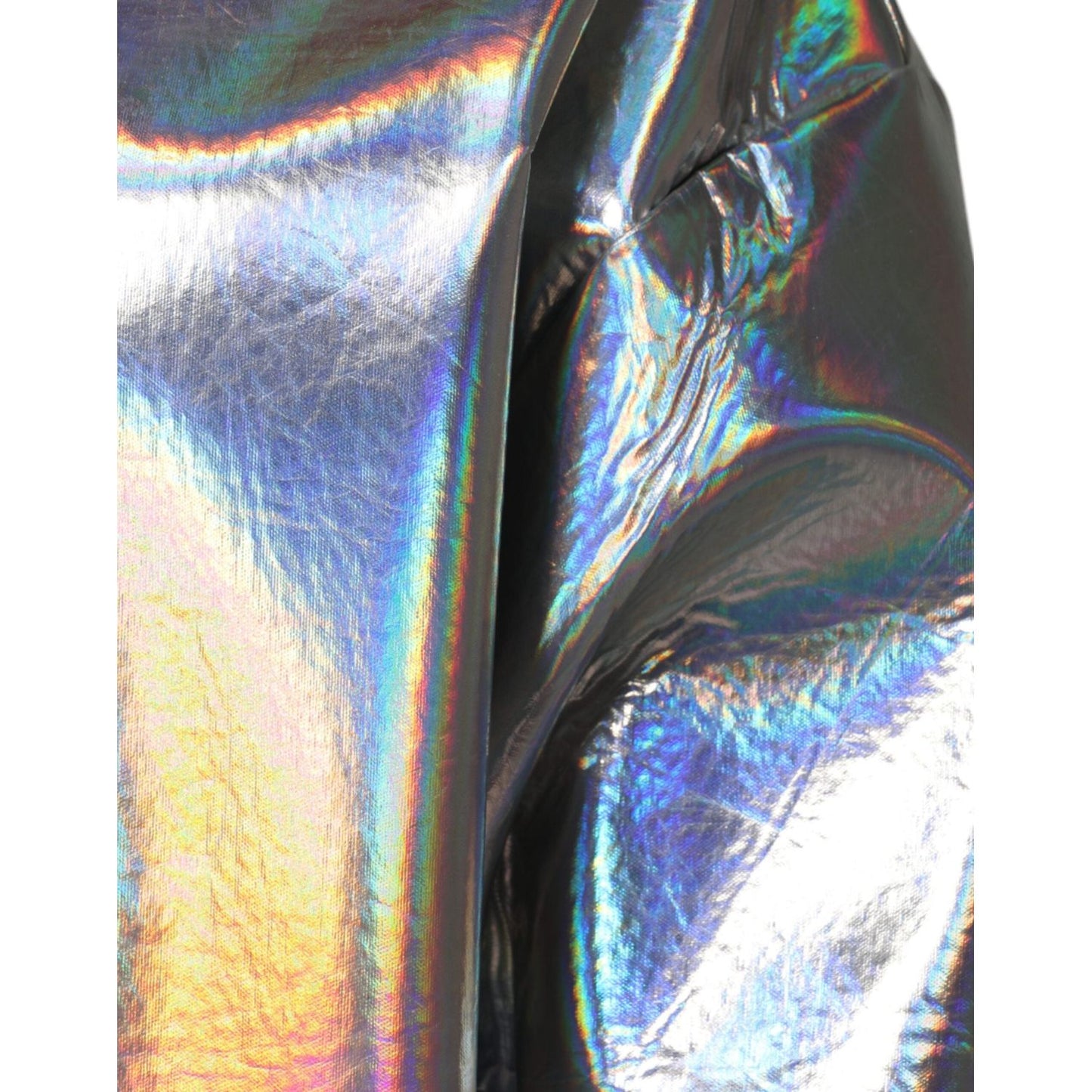 Dolce & Gabbana Silver Iridescent Full Zip Men Bomber Jacket JKT3861-50