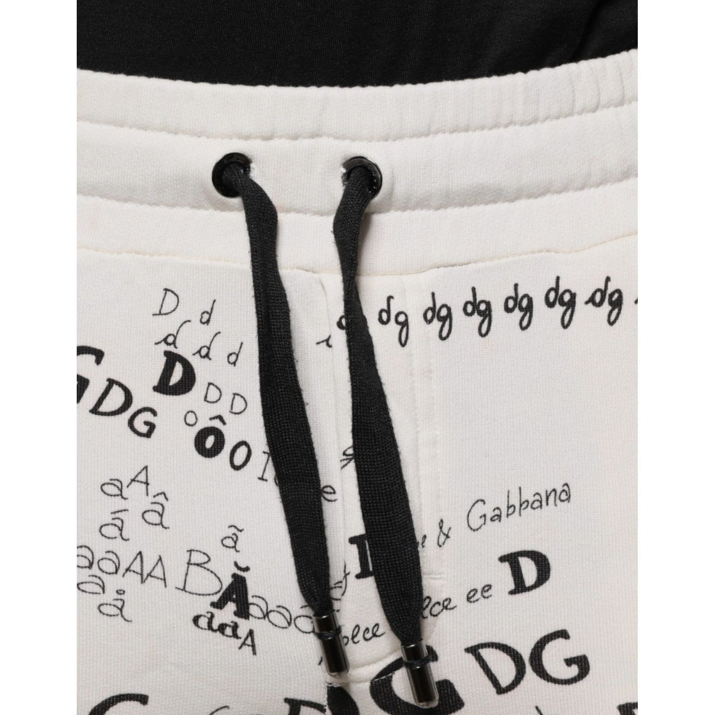 Dolce & Gabbana White Printed Cotton Jogger Sweatpants Pants PAN75609-44