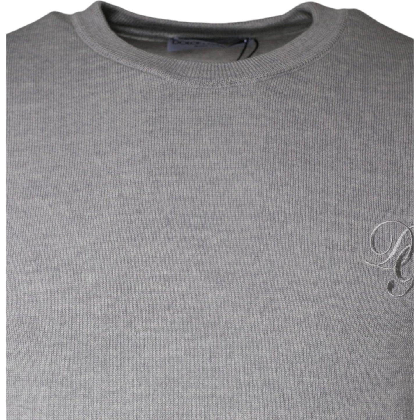 Dolce & Gabbana Light Gray Wool Crew Neck Pullover Sweater TSH86993-48