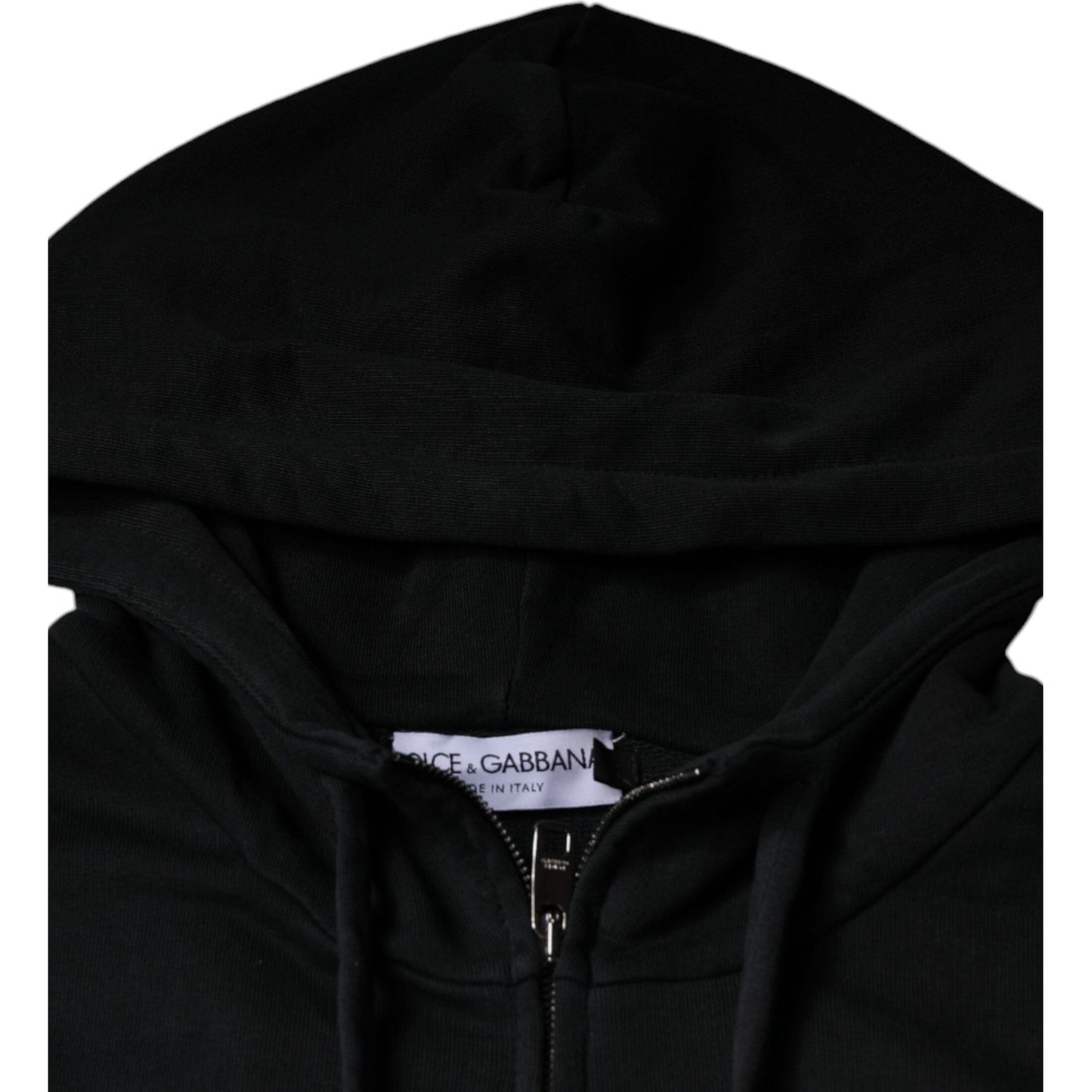 Dolce & Gabbana Black Logo Plaque Hooded Full Zip Sweater TSH86994-44
