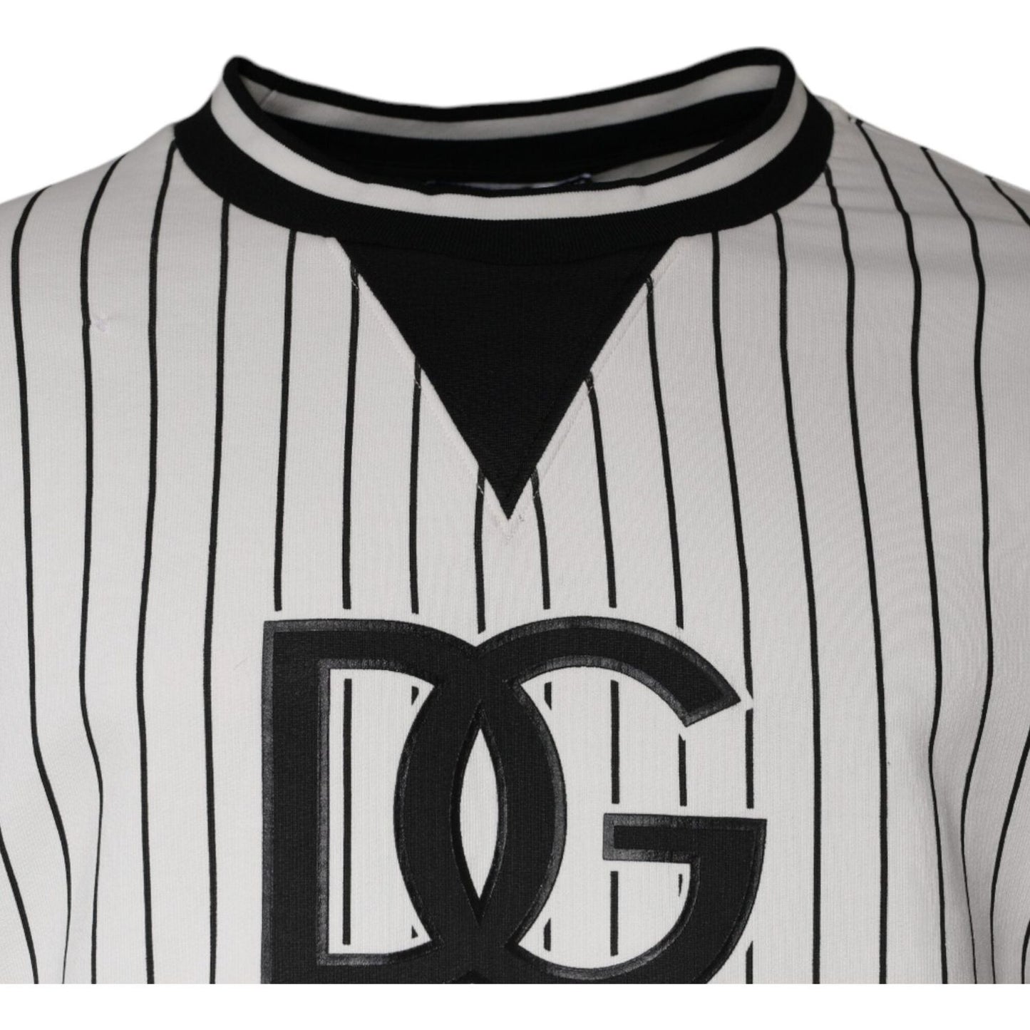 Dolce & Gabbana Black White Stripes Logo Sweatshirt Sweater TSH86998-44