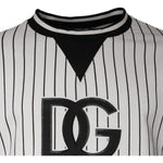 Dolce & Gabbana Black White Stripes Logo Sweatshirt Sweater TSH86998-44