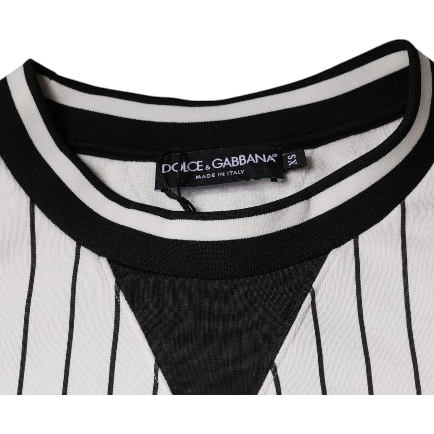 Dolce & Gabbana Black White Stripes Logo Sweatshirt Sweater TSH86998-44