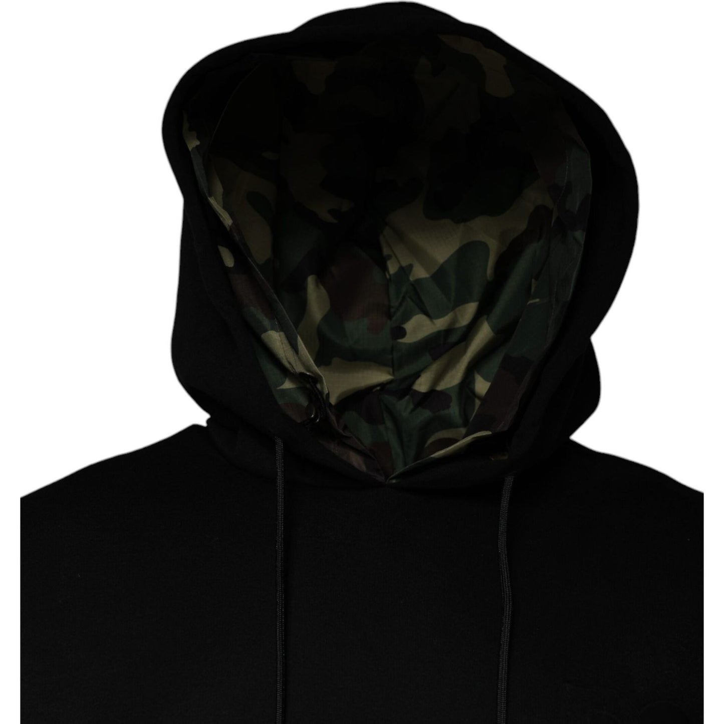 Dolce & Gabbana Black Pocket CottonHooded Sweatshirt Sweater TSH87003-46
