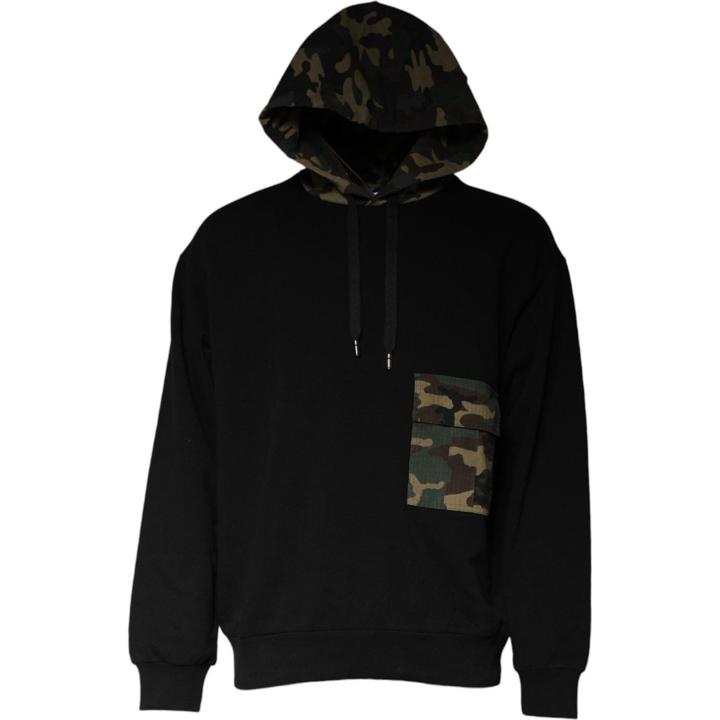 Dolce & Gabbana Black Camouflage Hooded Sweatshirt Sweater TSH87043-56