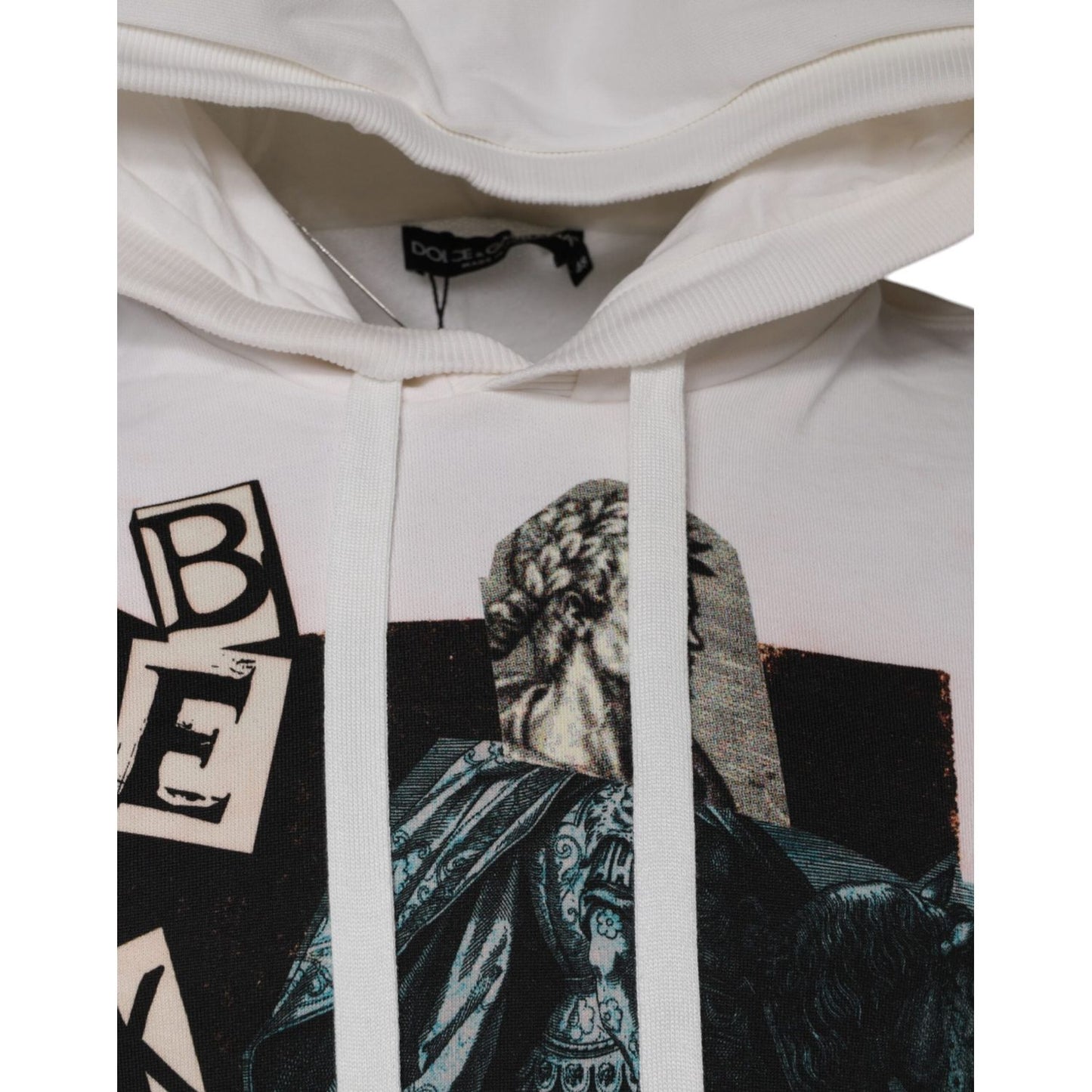 Dolce & Gabbana White Caesar Cotton Hooded Pullover Sweater TSH87225-48