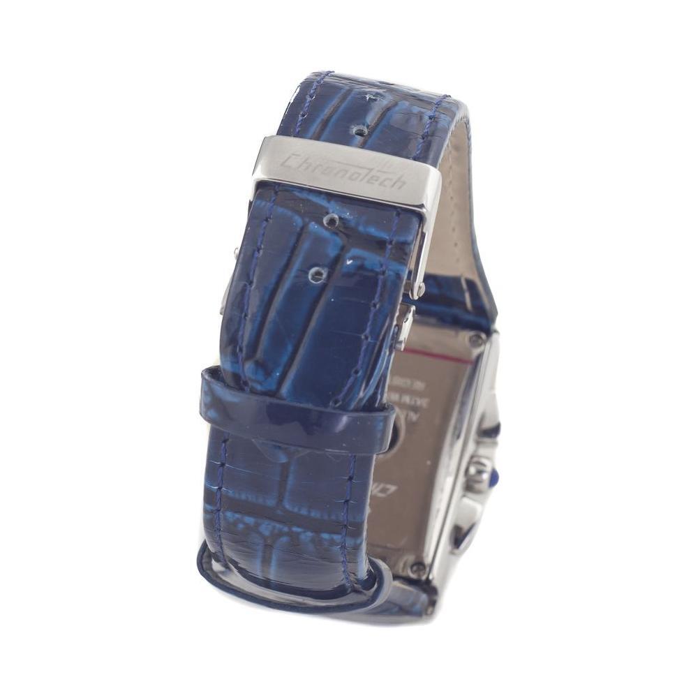 Chronotech Blue Leather Dress Watch