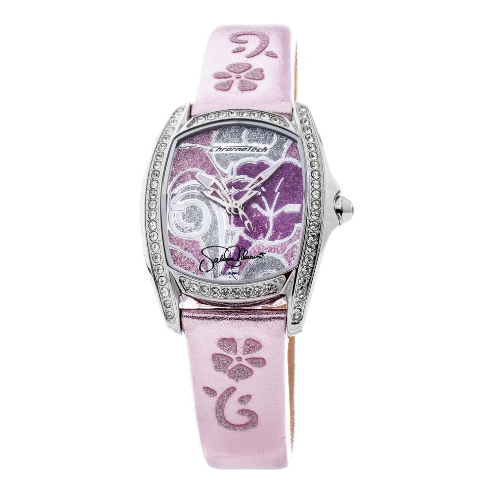 Chronotech Multicolor Leather Dress Watch