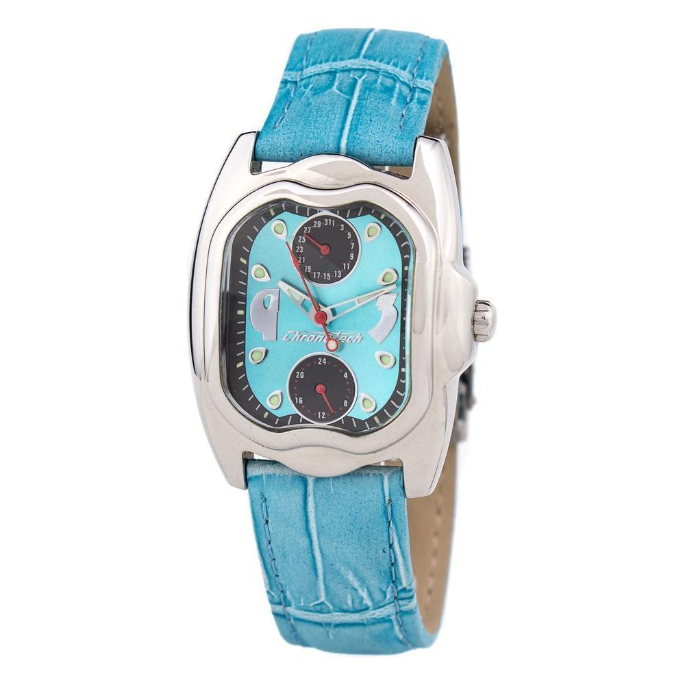Chronotech Blue Leather Dress Watch