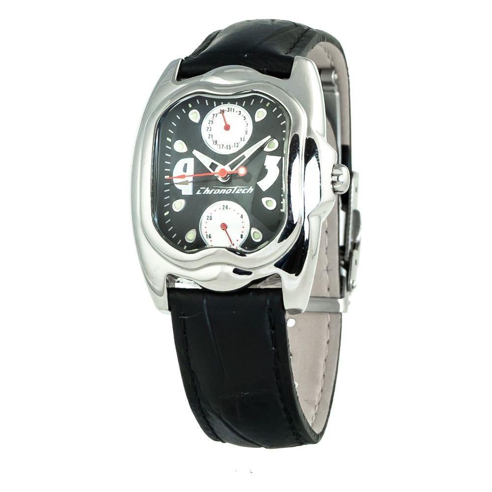 Chronotech Black Leather Watch CHCT7220L05AC