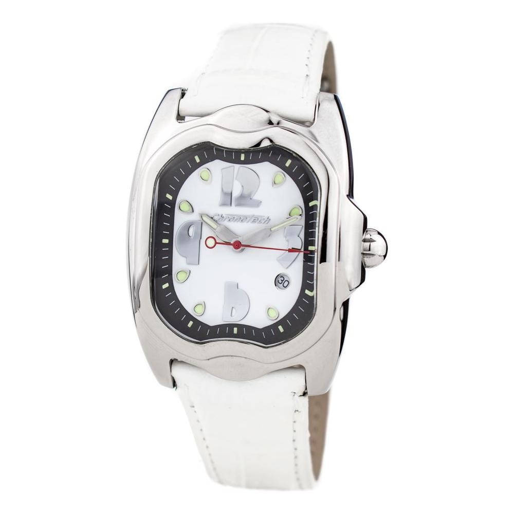 Chronotech White Leather Watch CHCT7274M07AC