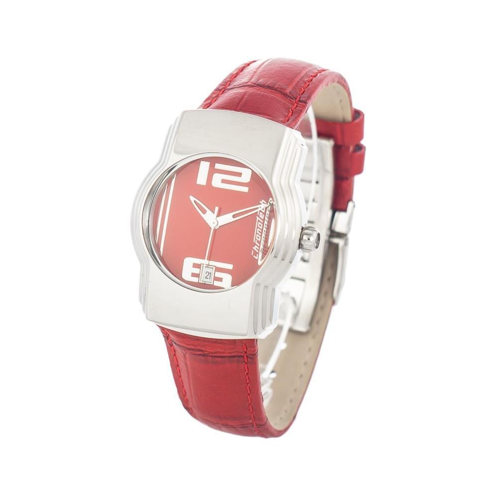 Chronotech Red Leather Dress Watch