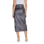Only Gray Artificial Leather Skirt ON-15562700136-IT40|S