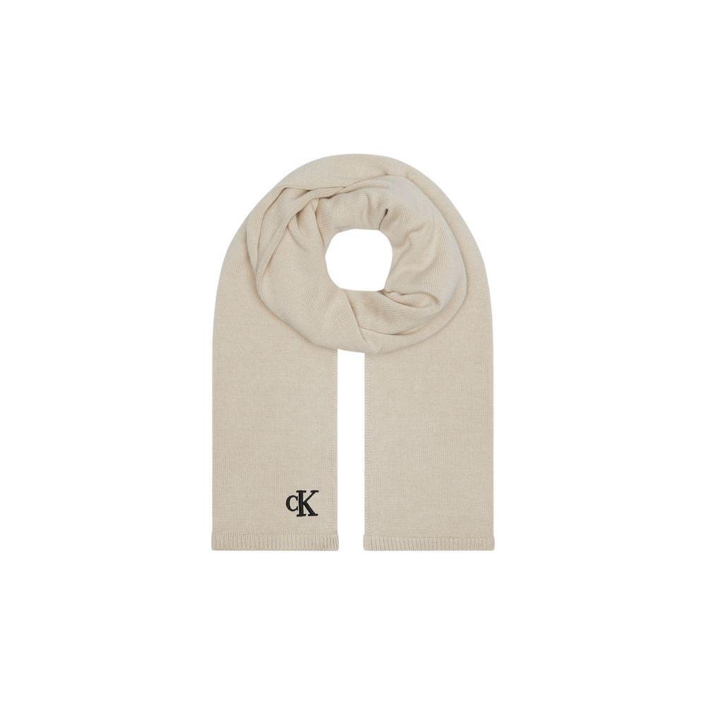 Calvin Klein Beige Cotton Scarf CA-15668300127-ONE SIZE