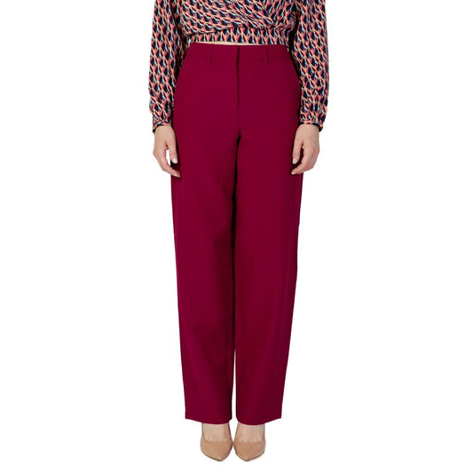 Vila Clothes Bordeaux Polyester Pant