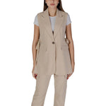 B.Young Beige Polyester Waistcoat BY-14925102507-IT40|S