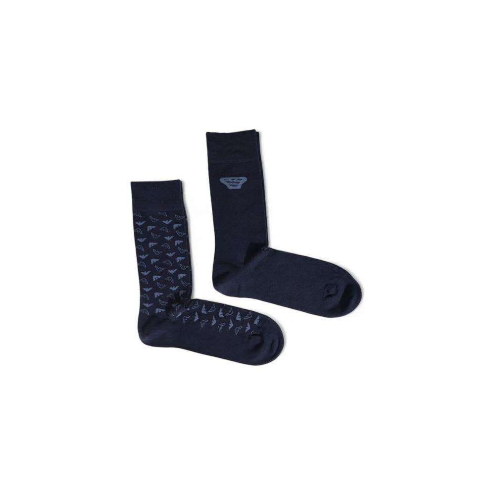Emporio Armani Underwear Blue Cotton Sock EM-15167000010-ONE SIZE