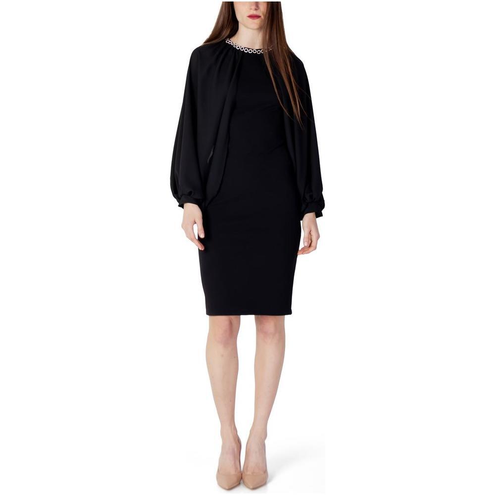 Rinascimento Black Polyester Long RI-11296600009-IT38|XS