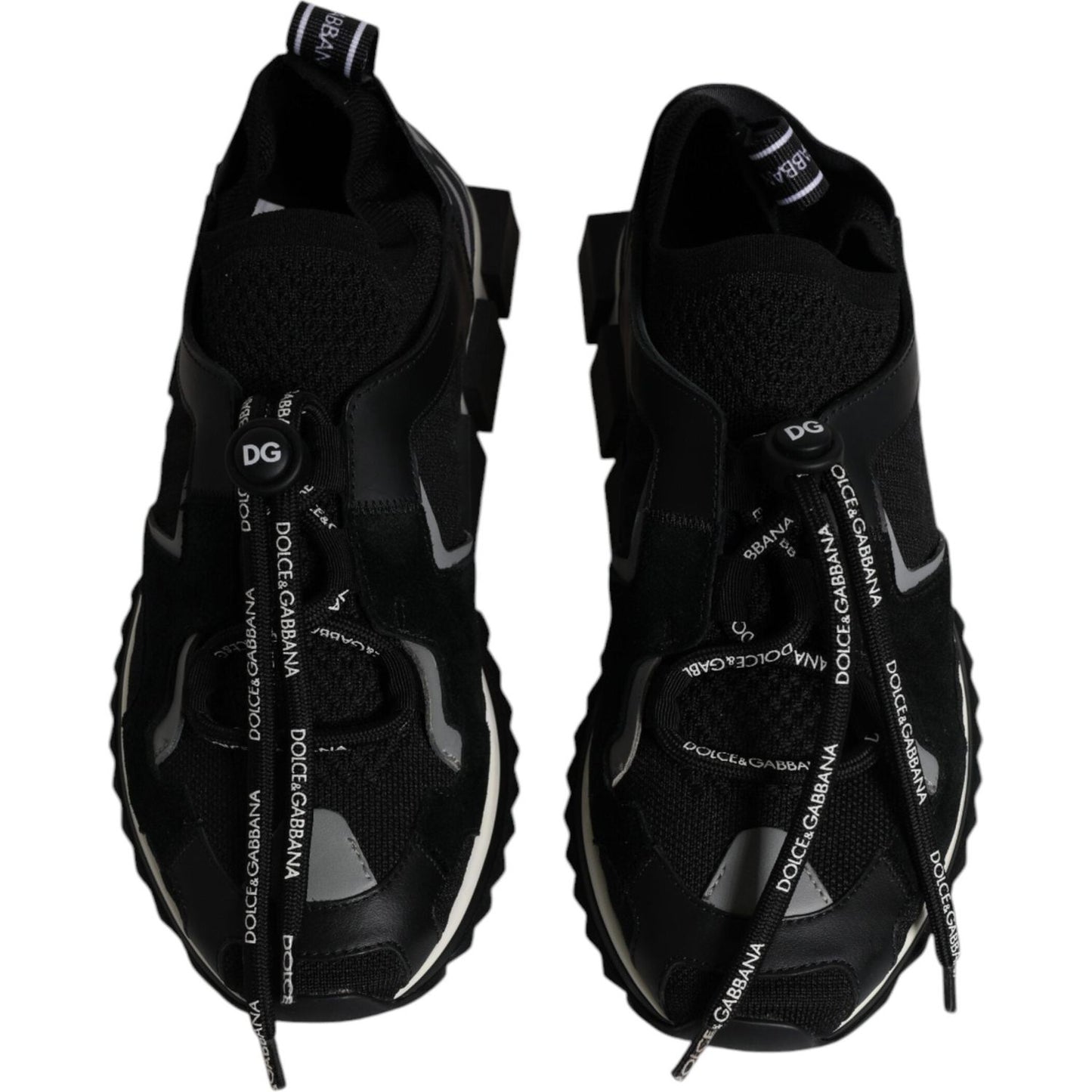 Dolce & Gabbana Black White Logo Sorrento Mens Sneakers Shoes MV6490-39