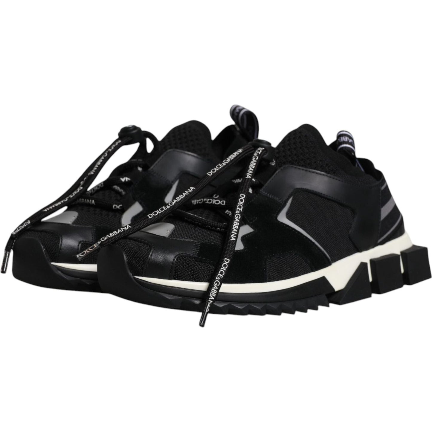 Dolce & Gabbana Black White Logo Sorrento Mens Sneakers Shoes MV6490-39