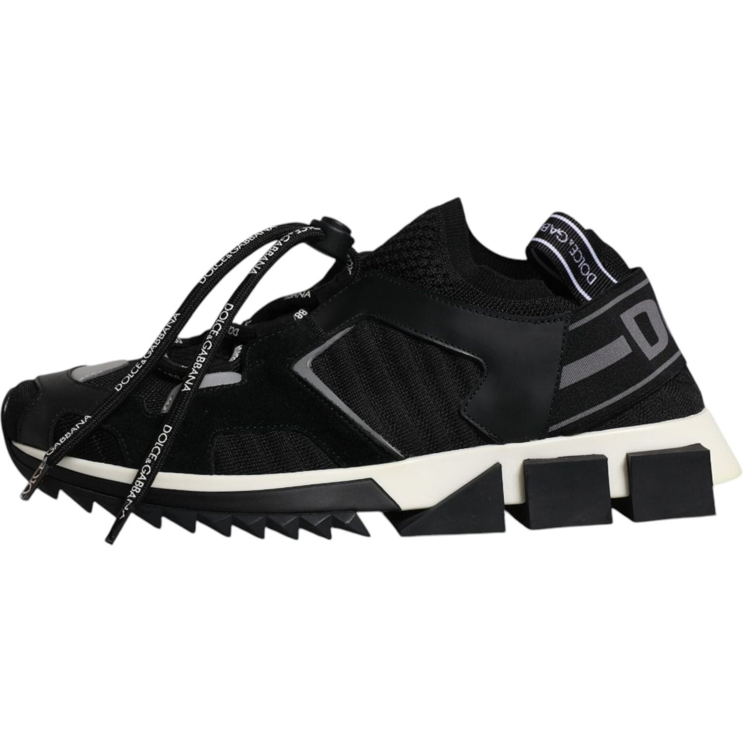Dolce & Gabbana Black White Logo Sorrento Mens Sneakers Shoes MV6490-39