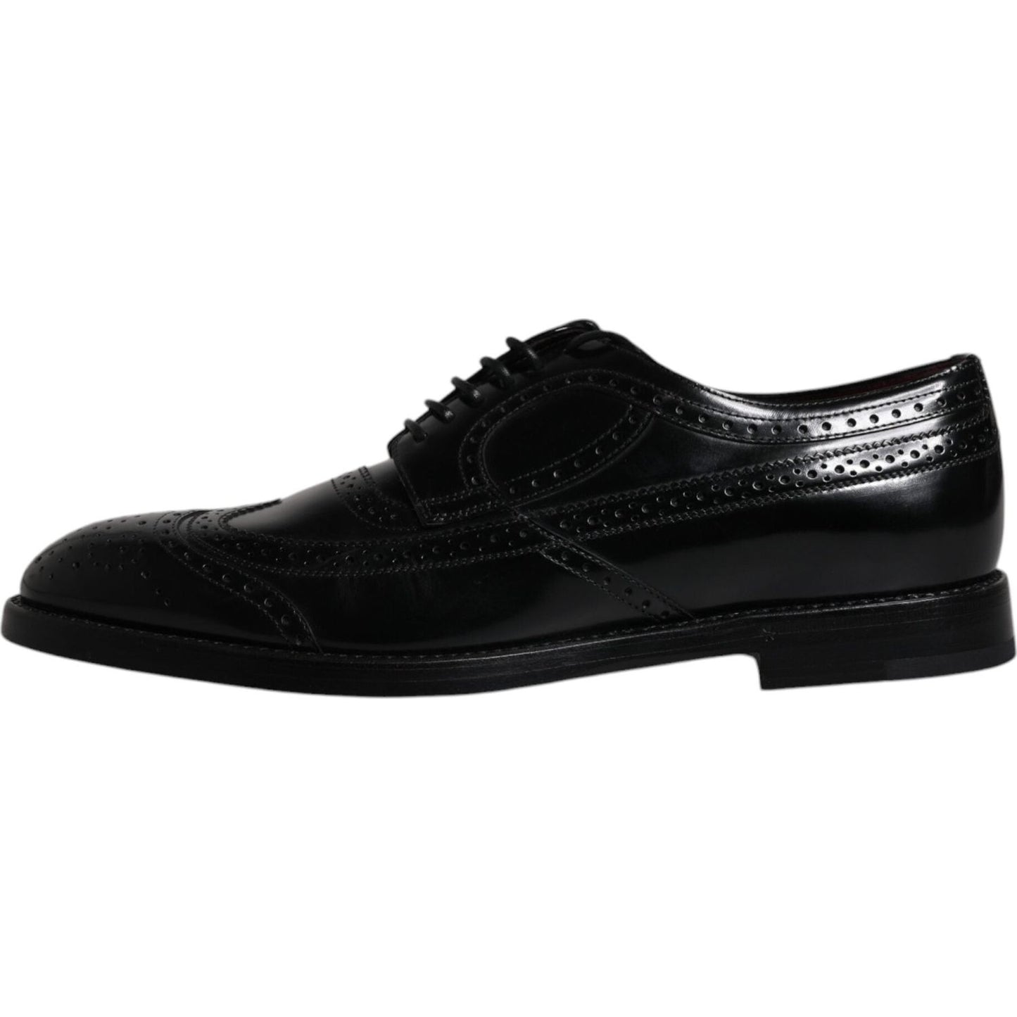 Dolce & Gabbana Black Leather Derby Wingtip Formal Shoes MV6503-43