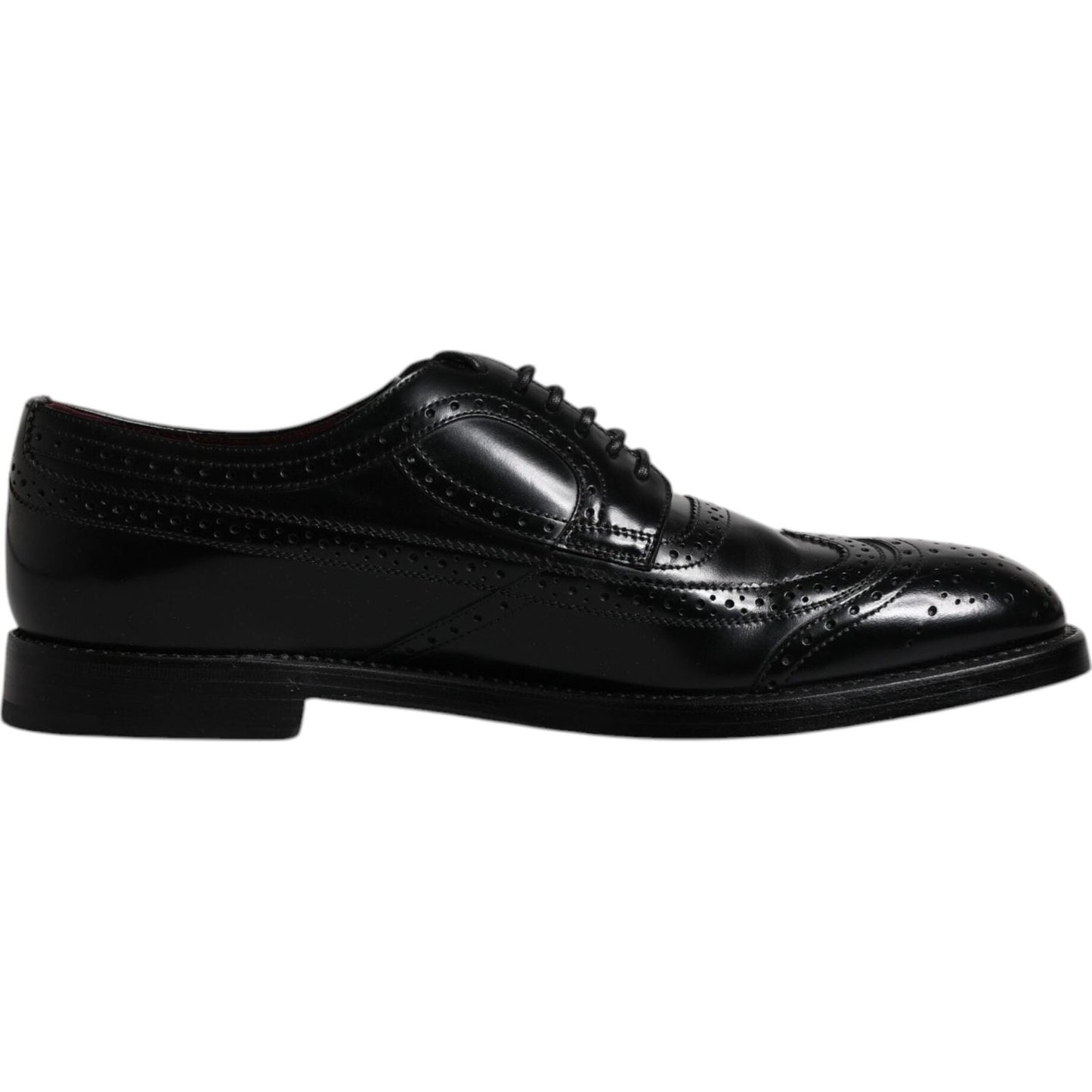 Dolce & Gabbana Black Leather Derby Wingtip Formal Shoes MV6503-43