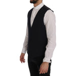 Dolce & Gabbana Black STAFF Wool Striped Vest SIG60358-1