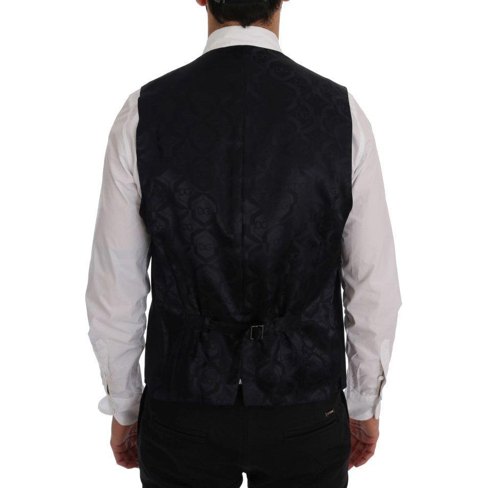 Dolce & Gabbana Black STAFF Wool Striped Vest SIG60358-1