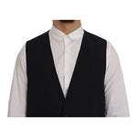 Dolce & Gabbana Black STAFF Wool Striped Vest SIG60358-1