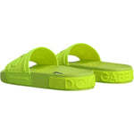 Dolce & Gabbana Green Rubber Slides Sandals Beachwear Shoes LA11988-36