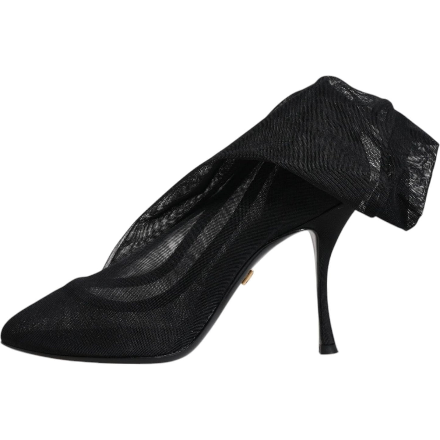 Dolce & Gabbana Black Silk Stretch Mesh Sock Boots Shoes LA11994-36.5