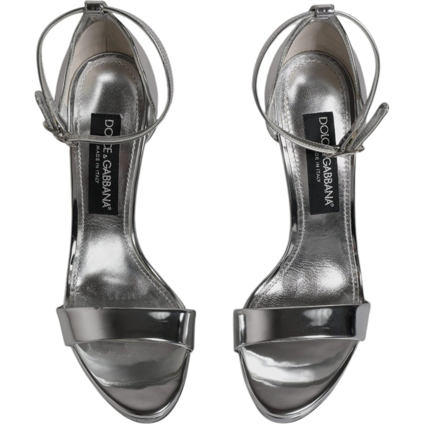 Dolce & Gabbana Silver KEIRA Heels Ankle Strap Sandals Shoes LA12033-39