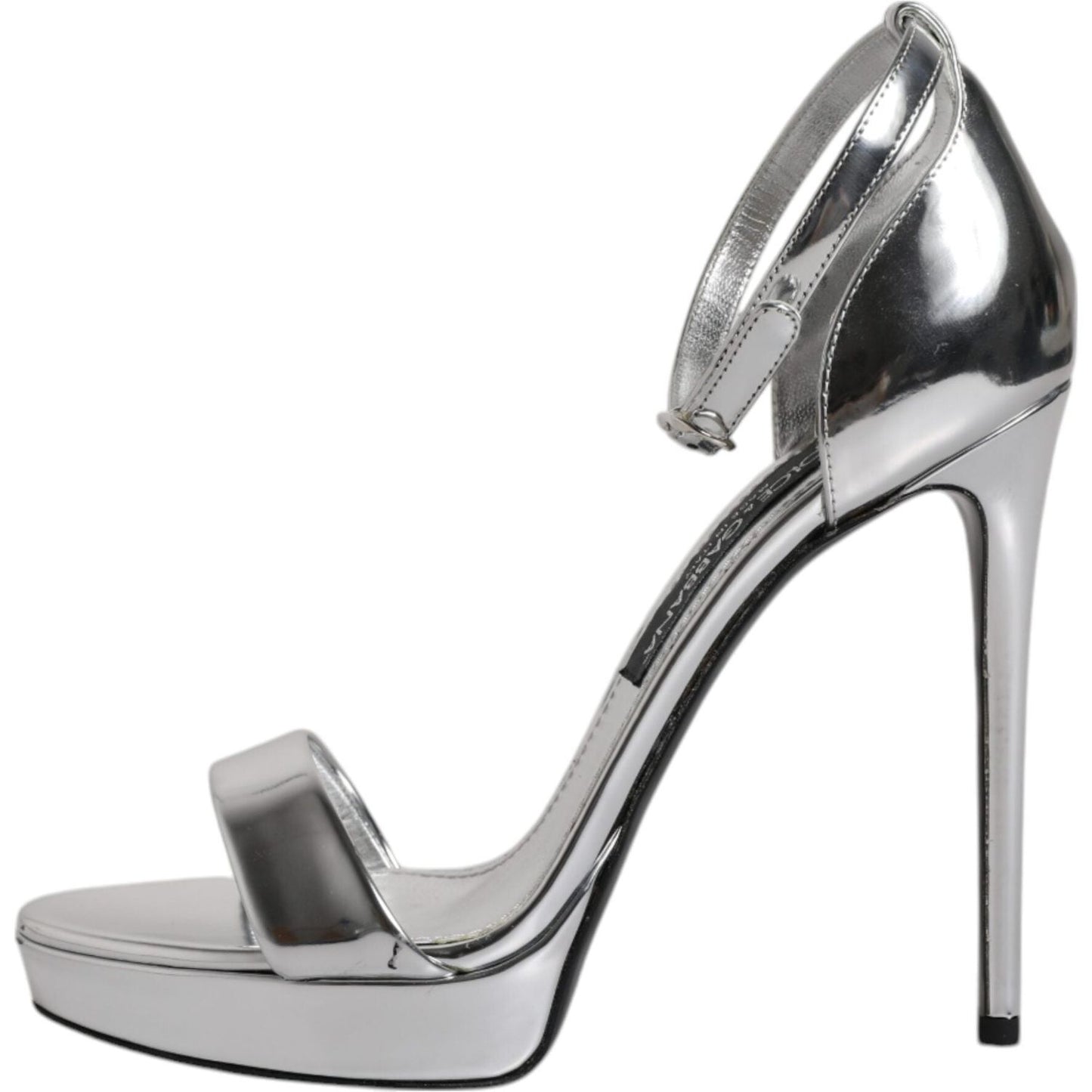 Dolce & Gabbana Silver KEIRA Heels Ankle Strap Sandals Shoes LA12033-39