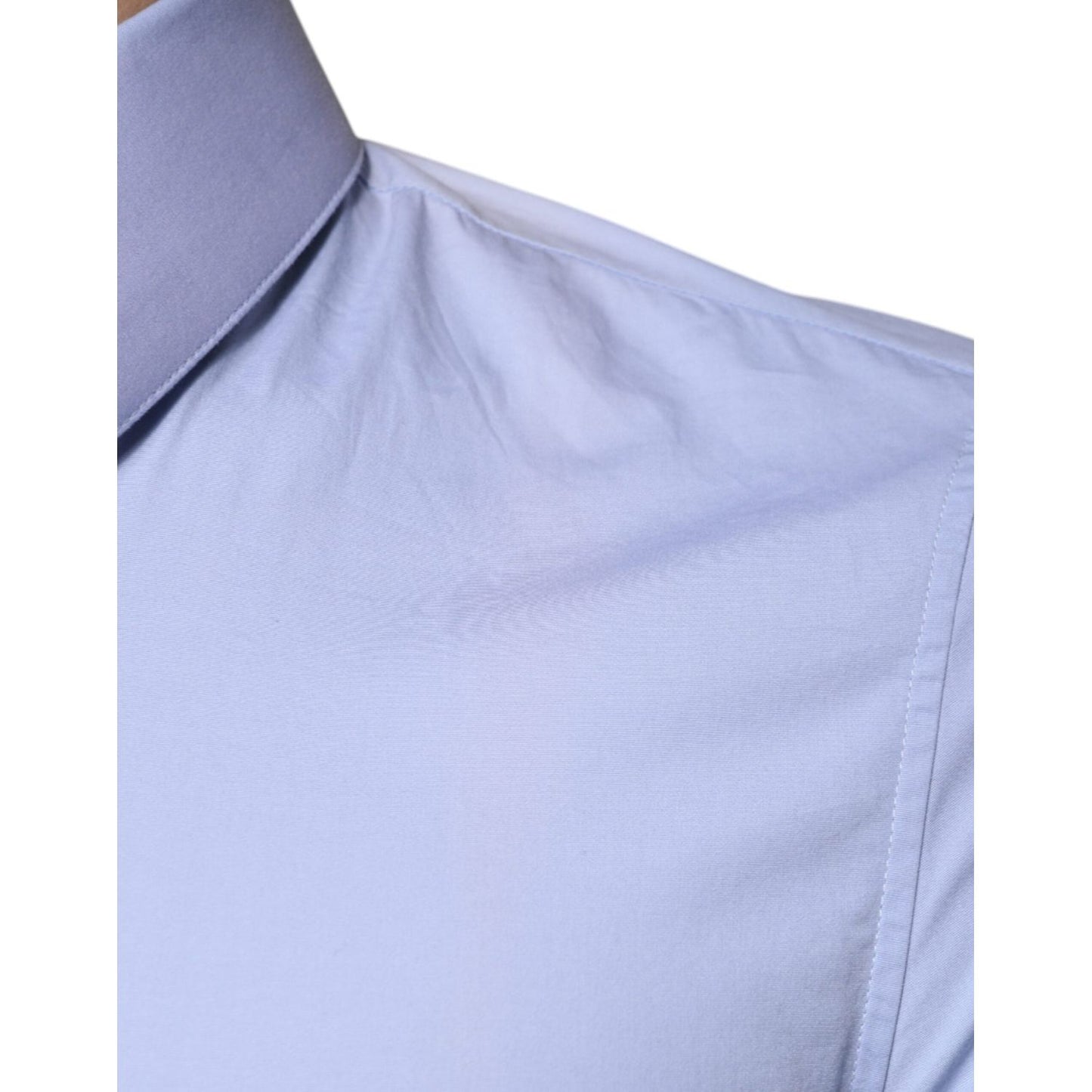 Dolce & Gabbana Light Blue Cotton Slim Fit SICILIA Dress Shirt TSH86476-38