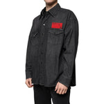 Dolce & Gabbana Black Logo Cotton Button Down Denim Shirt TSH87278-40