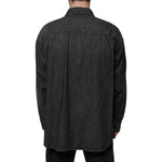 Dolce & Gabbana Black Logo Cotton Button Down Denim Shirt TSH87278-40