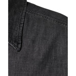 Dolce & Gabbana Black Logo Cotton Button Down Denim Shirt TSH87278-40